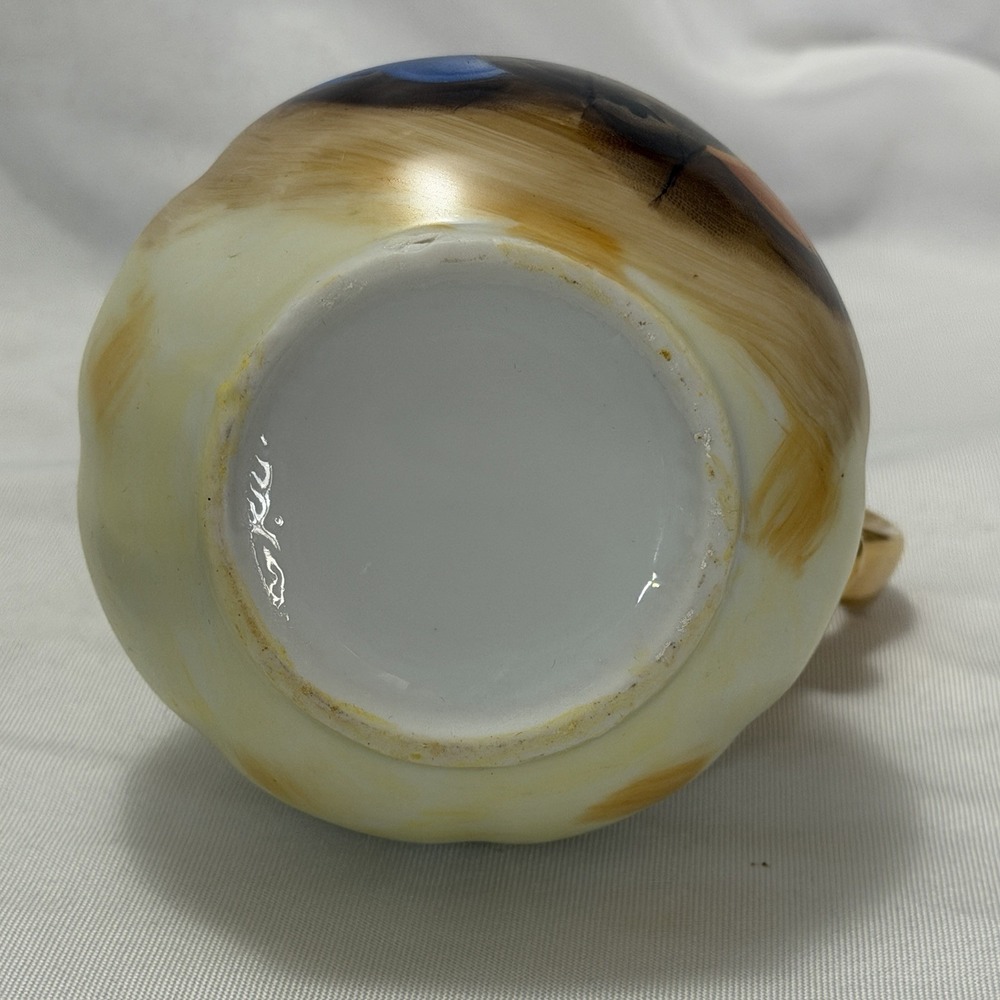 VTG Original Artmark Japan Pitcher & Bowl Set Hand Painted Fruit Gold Handle MCM - Picture 9 of 16